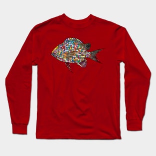 Fish Animal Ocean Underwater Abstract Colorful Long Sleeve T-Shirt